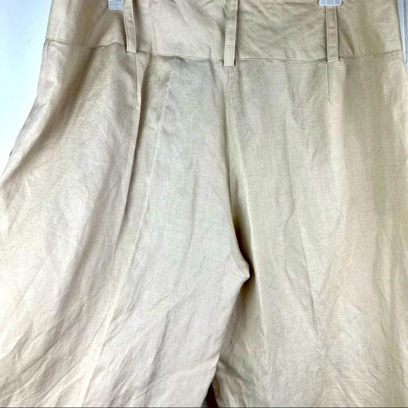 Lifestyle Attitude by Larry Levine Linen Blend Khaki Wide Leg Carpi Pant Plus 16 - Picture 6 of 11
